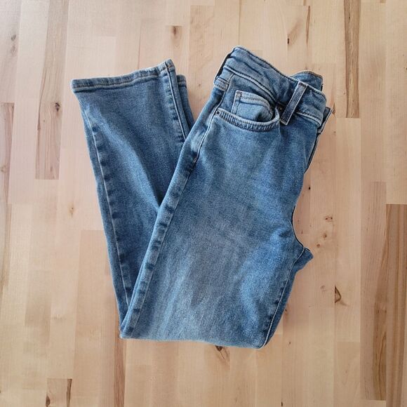 Forever 21 Other - Forever 21 KIDS Girls SZ 9/10 Flared Denim Jeans Blue Adjustable Waist Preppy